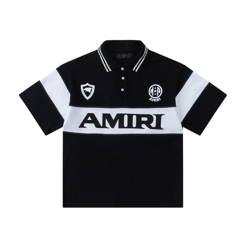 AMIRI Arts District Embroidered Cotton Piqué Polo