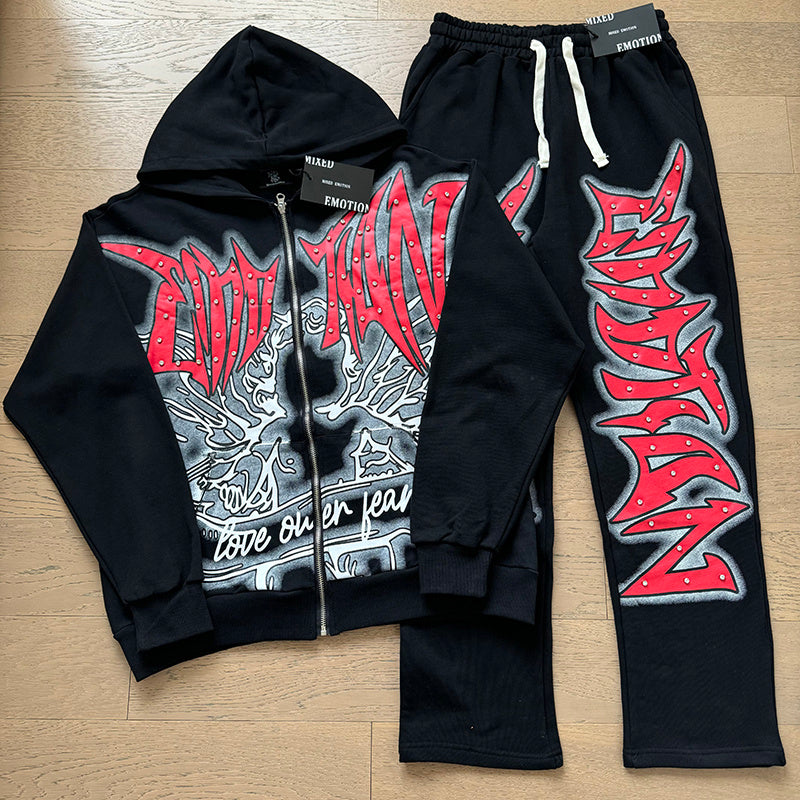 Mixed Emotion Hoodie and Sweatpants Set