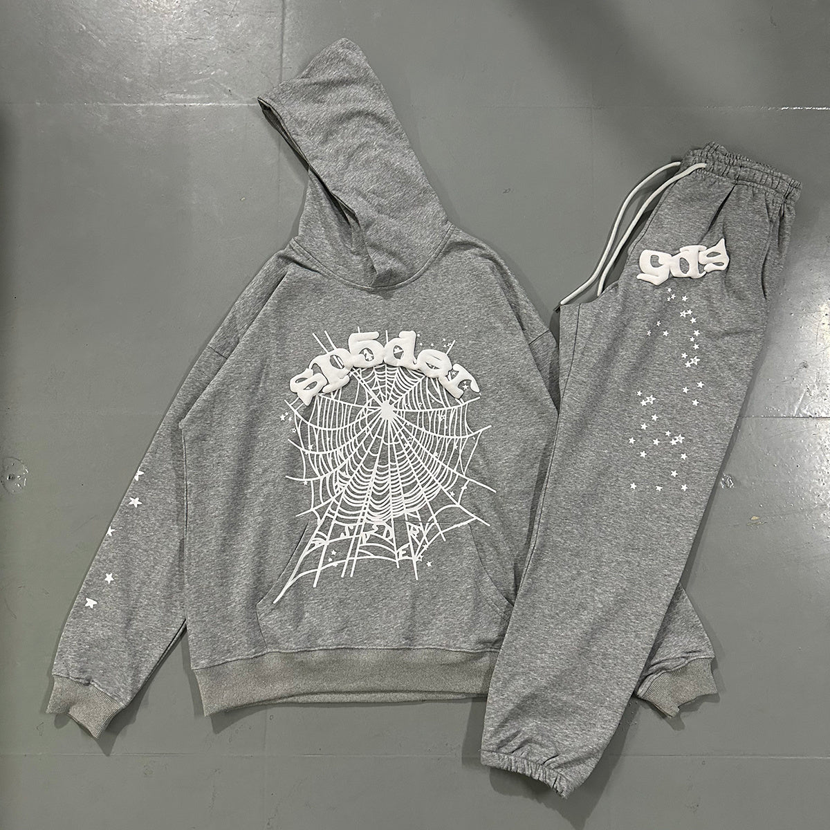 Sp5der "OG Web" Gray & White Set